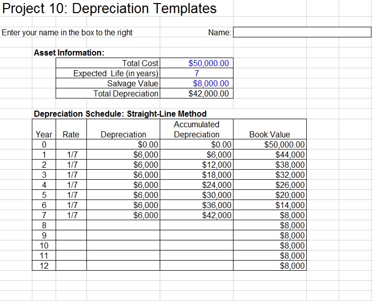 Free Depreciation Schedule Template Free Depreciation Schedule Template
