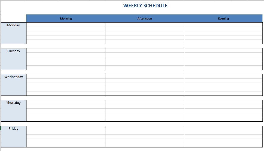 10 Free Course Schedule Templates In MS Word And MS Excel