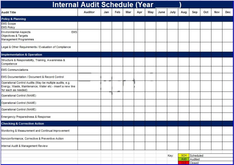 6 Free Audit Schedule Templates in MS Word and MS Excel