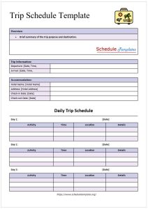 8 Free Trip Schedule Templates in MS Word and MS Excel